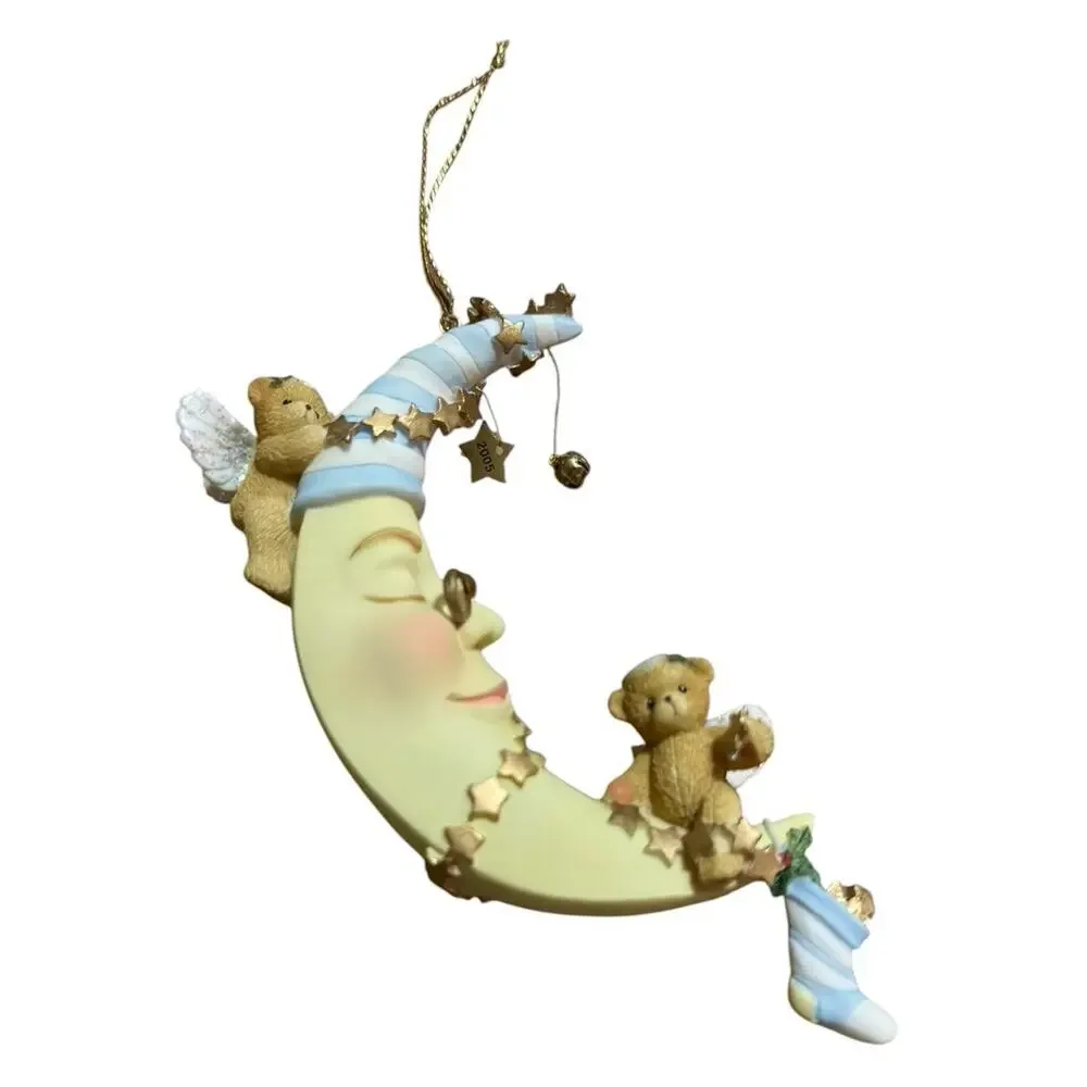 2005 CHERISHED TEDDIES BEAR ASLEEP/MOON HANGING‎ ORNAMENT In Box Vintage